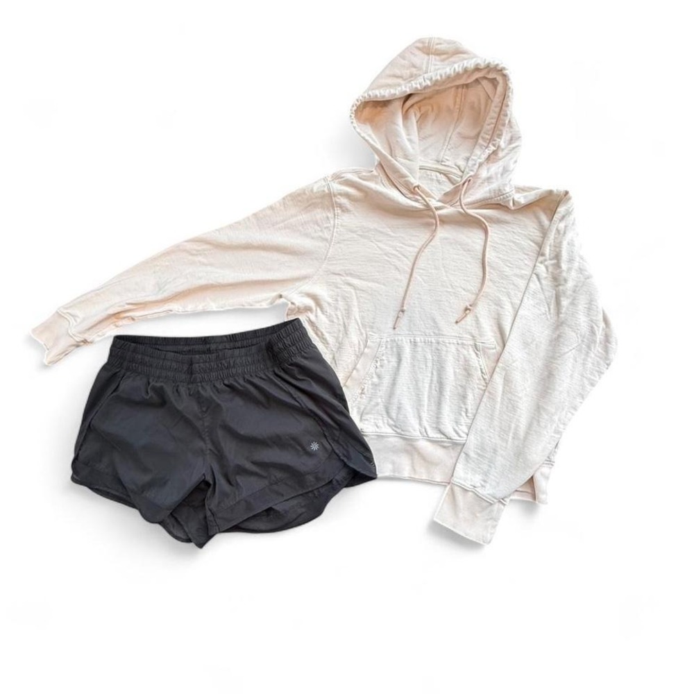 Athleta Hoodie Women's Large Cream Pullover Sweatshirt Neutral Lounge Athleisure